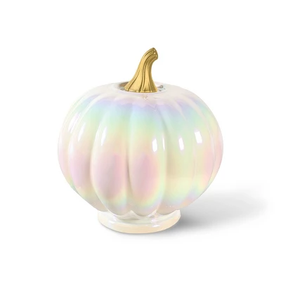 Glass Iridescent Pumpkins White - Bullseye's Playground™ 5 Glass Iridescent Pumpkins White - Bullseye's Playground™ - Image 3