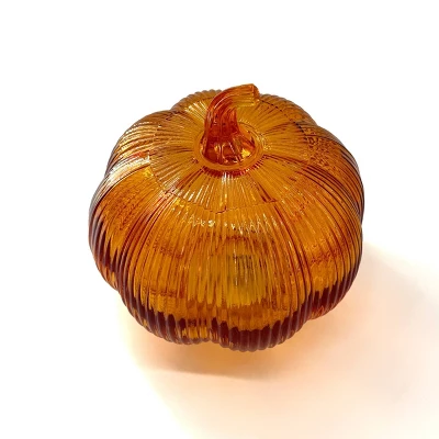 Glass LED Pumpkins Orange - Bullseye's Playground™ 3 Glass LED Pumpkins Orange - Bullseye's Playground™